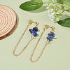 Natural Lapis Lazuli Chip Beads Dangle Stud Earrings for Women X1-EJEW-TA00028-05-2