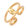 Ion Plating(IP) 304 Stainless Steel Open Cuff Rings for Women RJEW-Z057-10G-04-1