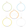 5Pcs 5 Style Glass & Plastic Word Beaded Necklaces Set NJEW-JN04316-1