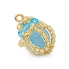 Luminous Handmade Glass Seed Beaded Teardrop Pendants PALLOY-MZ00962-05-3