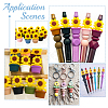 CHGCRAFT 9Pcs 9 Colors Sunflower Silicone Beads SIL-CA0002-70-7