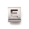 Letter Style 304 Stainless Steel Square Slide Charms STAS-L132-25E-1