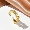 Brass Micro Pave Cubic Zirconia Cuff Open Rings RJEW-C163-10G-1