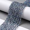 Transparent Electroplate Glass Beads Strands GLAA-H021-01B-HP01-3