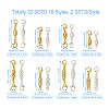 32 Sets 16 Styles Brass Magnetic Clasps KK-KS0001-28-3