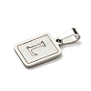 304 Stainless Steel Pave Natural White Shell Pendants STAS-S130-03P-L-2