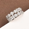 Brass Micro Pave Cubic Zirconia Cuff Rings for Women RJEW-Z113-50P-1