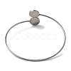 304 Stainless Steel Cuff Blank Bangle Bases with Round Tray STAS-Z088-03B-P-3