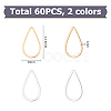 60Pcs 2 Colors Brass Linking Rings KK-HS0001-47-2