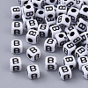 White Opaque Acrylic Beads X-MACR-R869-02B-1