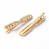 Brass Micro Pave Clear Cubic Zirconia Alligator Hair Clip Findings MAK-T008-01G-NF-2