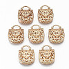 Brass Micro Pave Cubic Zirconia Pendants X-KK-S359-038-RS-1
