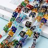 Square Handmade Millefiori Glass Beads Strands LK-R004-14-5