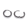 304 Stainless Steel Huggie Hoop Earrings LS-EJEW-F111B-17mm-B-3