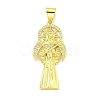 Rack Plating Brass Micro Pave Clear Cubic Zirconia Pendants KK-B091-30G-05-1