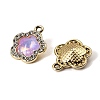 UV Plating Alloy Glass Pendants FIND-K032-28G-3