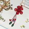 Leather and Alloy Keychain HJEW-WH20022-04B-11-7