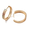 Brass Micro Pave Colorful Cubic Zirconia Hoop Earrings EJEW-M238-61KCG-2