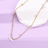 304 Stainless Steel Ball Chain Colorful Cubic Zirconia Flat Round Tassel Necklaces for Women LS-NJEW-A051-03G-02-3