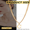 1Pc 304 Stainless Steel Letter Pendant Necklaces NJEW-LP0001-33C-G-2