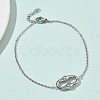 Oval 304 Stainless Steel  Pendant Necklacrs & Stud Earring & Link Bracelet Sets SJEW-C009-01P-3