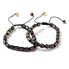 Adjustable Natural Multicolor Tourmaline and Non-magnetic Synthetic Hematite Braided Bead Bracelets BJEW-Z090-01J-4