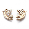 Brass Micro Pave Clear Cubic Zirconia Charms KK-S359-110-RS-2