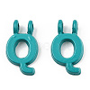 Rack Plating Spray Painted Alloy 2-Loop Link Pendants PALLOY-N176-01Q-2