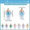 56Pcs 7 Colors Glass Pendants GGLA-GA0001-07B-2