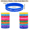20Pcs 20 Style Motivational Quotes Silicone Cord Bracelets Wristbands BJEW-WH0020-51A-2