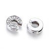 Alloy Initial Slide Charms with Grade A Rhinestones ALRI-R032-C-FF-2