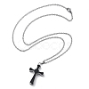 304 Stainless Steel Black Enamel Cross Urn Ashes Necklaces STAS-Z106-05P-4