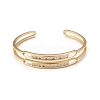 Rack Plating Brass Cubic Zirconia Cuff Bangles for Women BJEW-E071-29G-1
