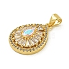 Rack Plating Brass Pave Cubic Zirconia Pendants KK-U029-28G-04-2