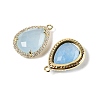 Dyed Natural White Jade Faceted Teardrop Pendants G-I382-01G-04-2