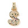Brass Micro Pave Cubic Zirconia Pendants ZIRC-P121-01G-S-1