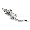 Alloy Rhinestones Alligator Brooches JEWB-S022-07B-3