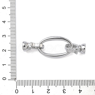 Oval Brass Fold Over Clasps KK-Z143-13P-1