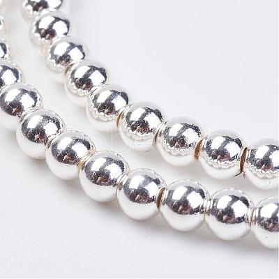 Non-magnetic Synthetic Hematite Bead Strands G-P262-20-4mm-S-1