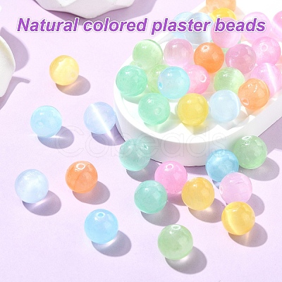 40Pcs 8 Colors Natural Selenite Beads G-YW0002-24-1