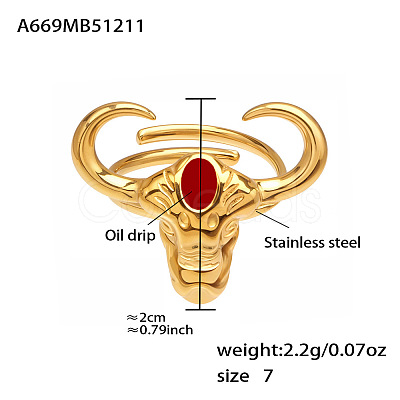 316L Surgical Stainless Steel Enamel Cuff Open Rings WG18EEE-04-1