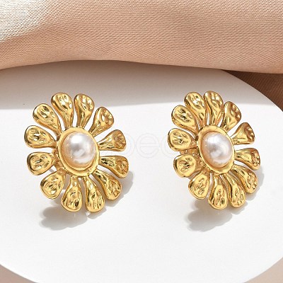 201 Stainless Steel Stud Earrings EJEW-D354-08G-04-1