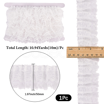 10M Double Layer Polyester Flower Lace Trim Ribbon OCOR-GF0004-58A-1