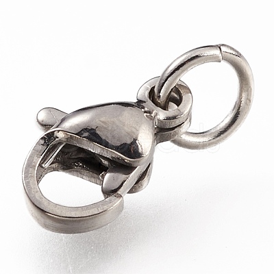 Tarnish Resistant 304 Stainless Steel Lobster Claw Clasps STAS-G240-01A-P-1
