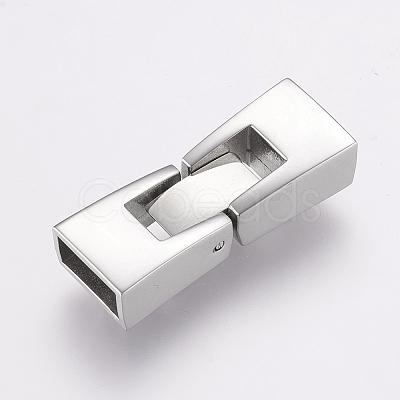 Tarnish Resistant 304 Stainless Steel Fold Over Clasps STAS-E144-148P-1
