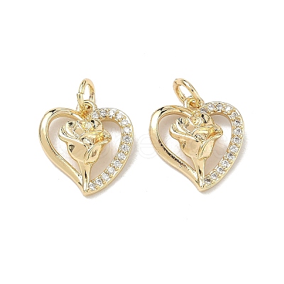 Brass Micro Pave Cubic Zirconia Pendants KK-D235-02G-04-1