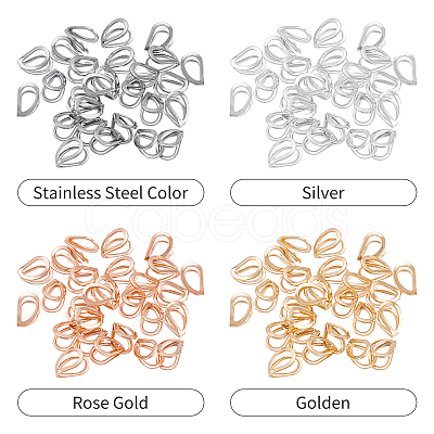 120Pcs 4 Color 304 Stainless Steel Pendant Bails STAS-UN0023-98-1