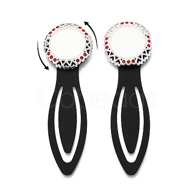 Alloy & Iron Bookmark Cabochon Settings PALLOY-N184-04S-1