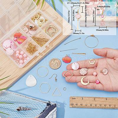DIY Natural Shell Dangle Earring Making Kit DIY-SC0025-80-1