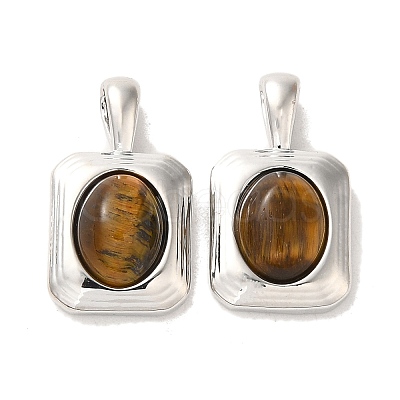 Natural Tiger Eye Pendants KK-H461-01P-1